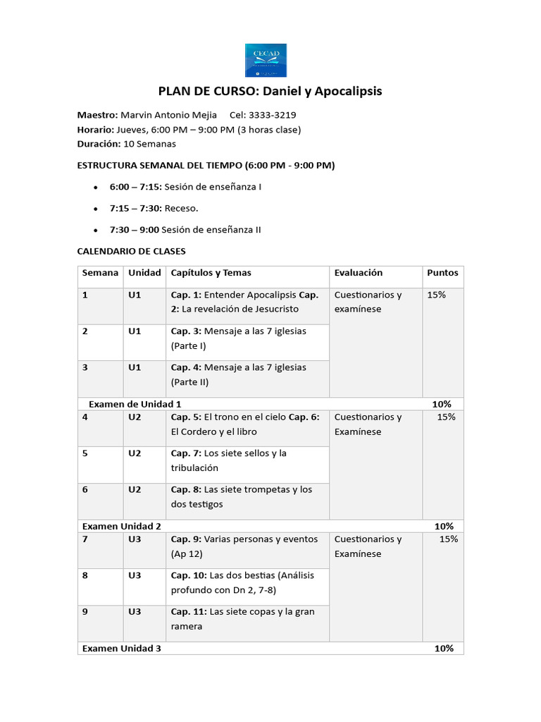 Plan de Curso | PDF