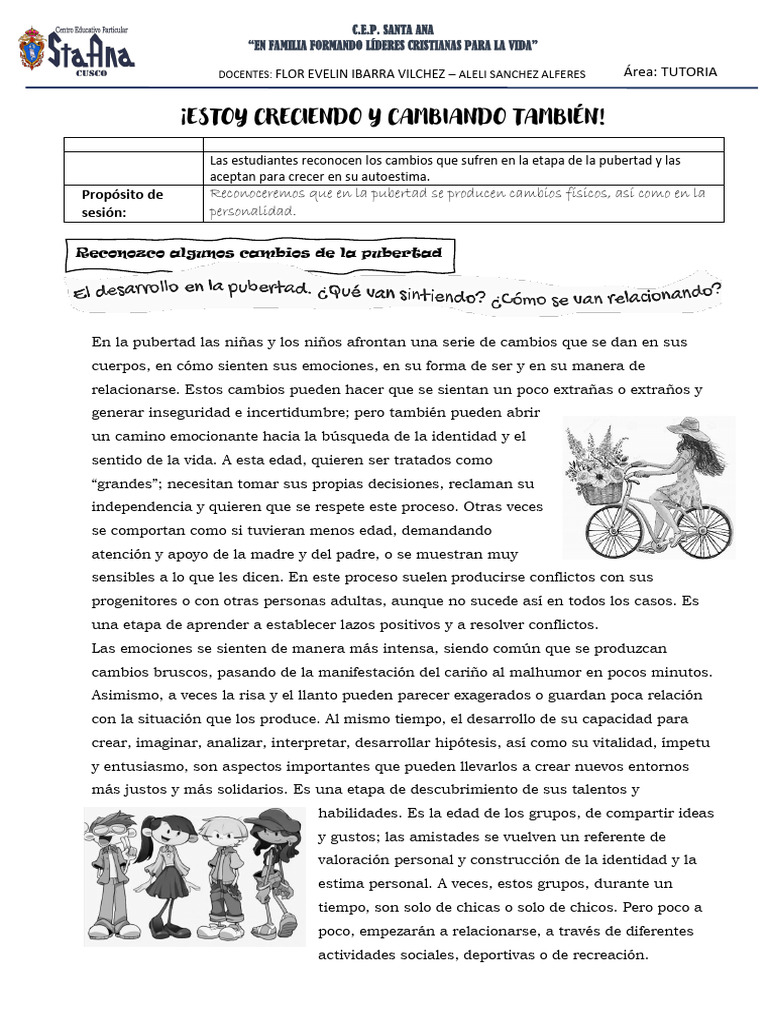 Estoy Creciendo y Cambiando También - 6° Grado | PDF | Ciencias del ...