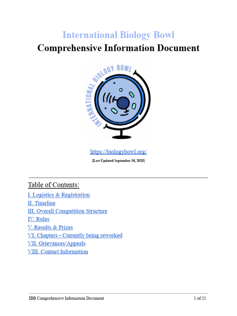 IBB Comprehensive Info | PDF | Biology