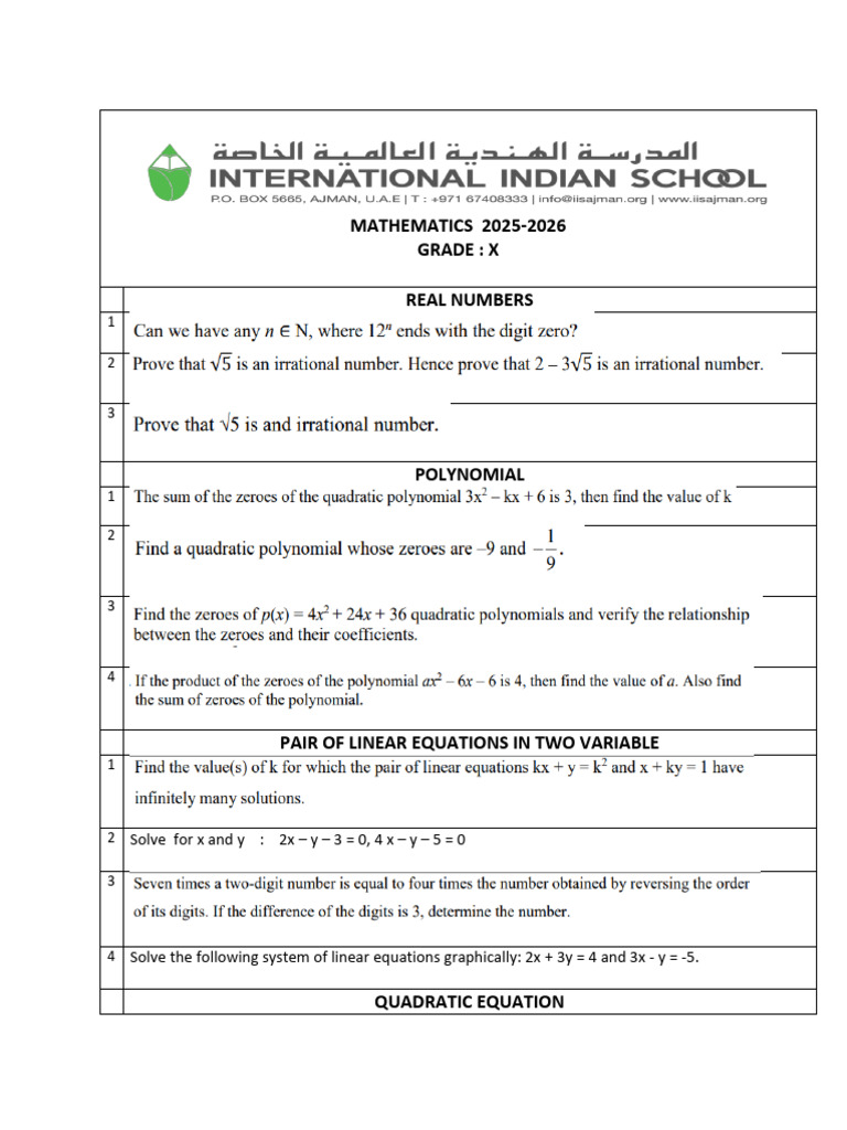GR 10 - Practice Work Sheet .. | PDF