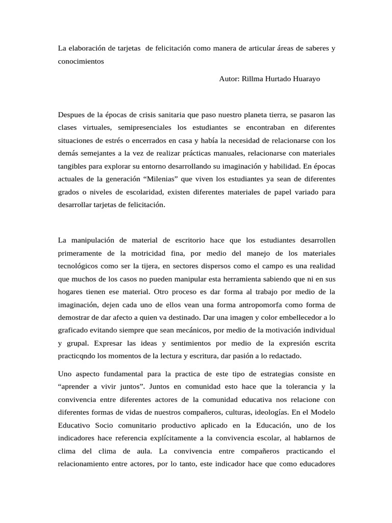 4to Articulo Rillma Hurtado Huarayo | PDF | Aprendizaje | Enseñando