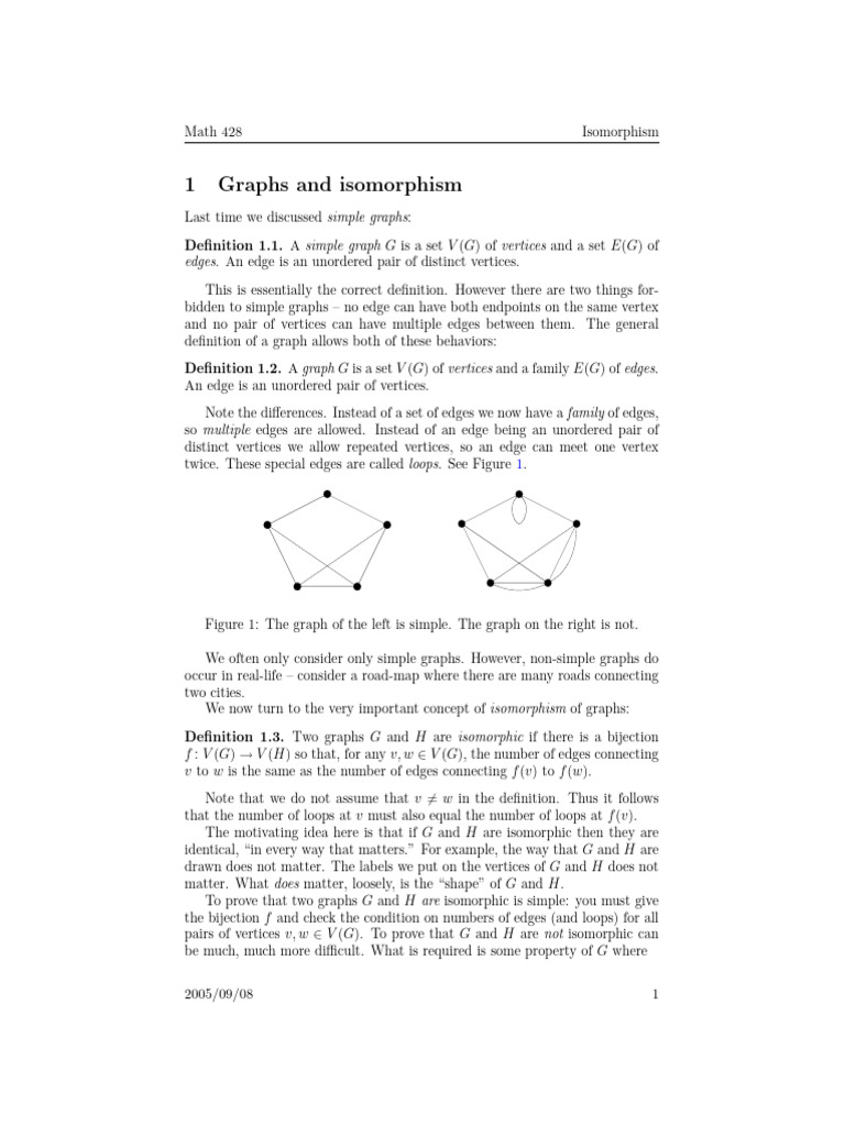 2005 09 08lecture Isomorphism | PDF | Vertex (Graph Theory) | Mathematics