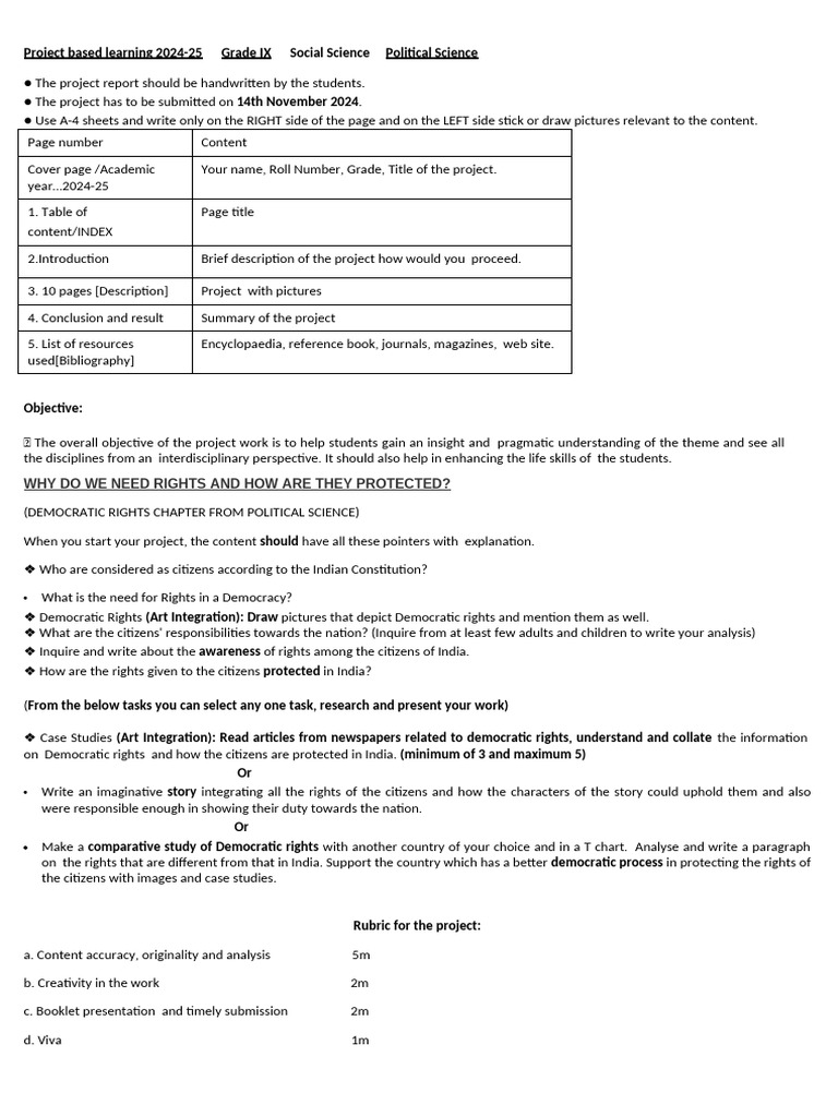 Project Based Learning 2024 | PDF | Cognition