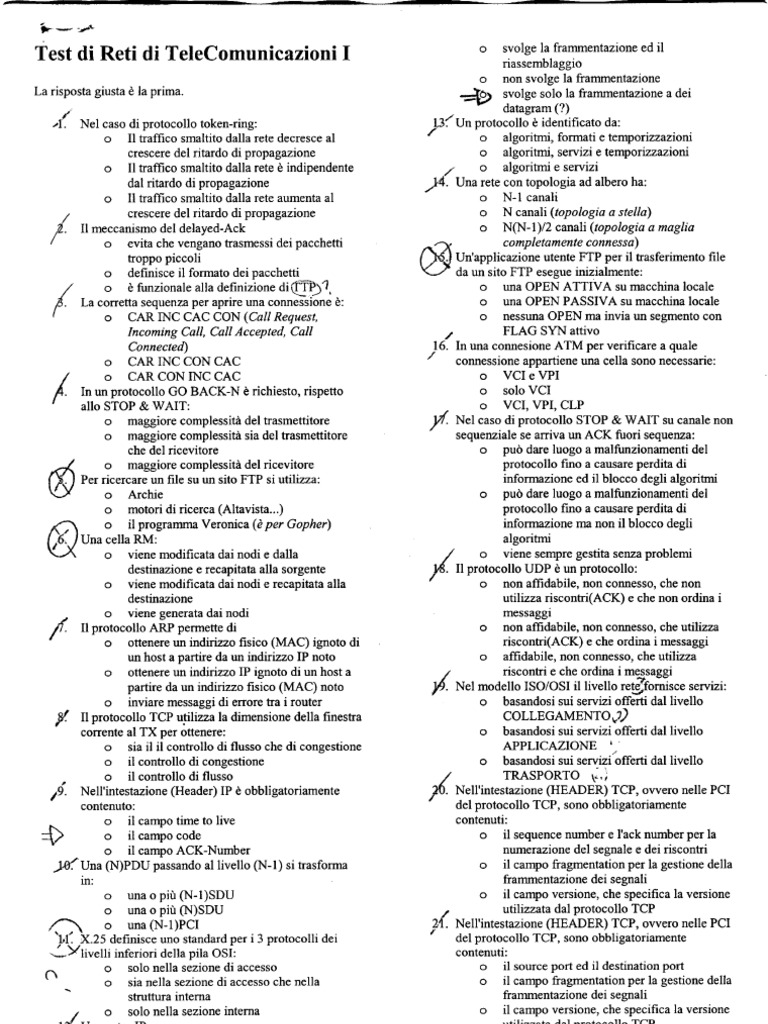 Quiz Reti | PDF