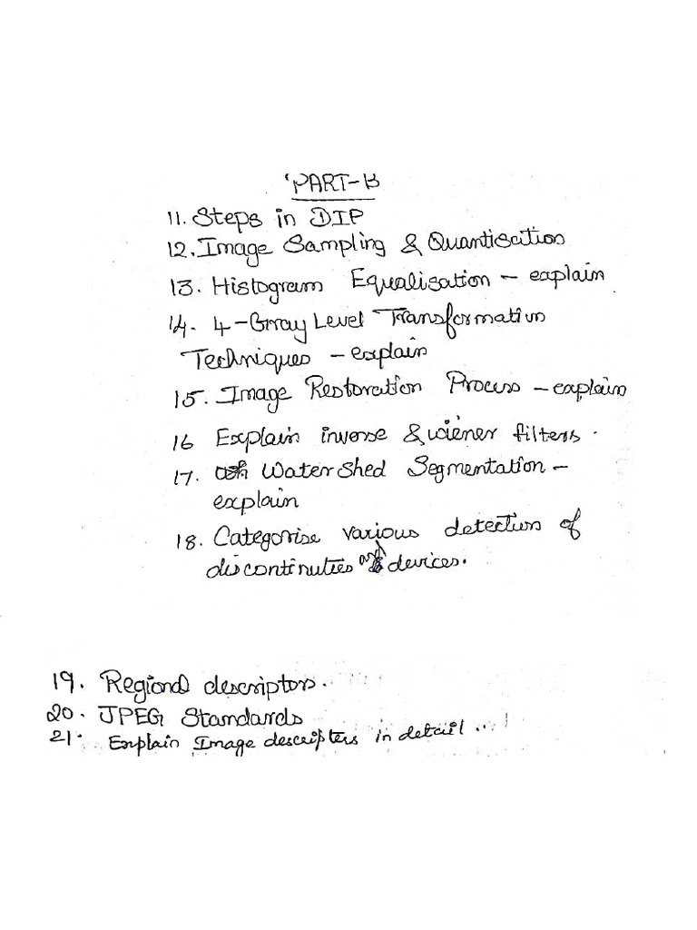 Dip Sem Part B & C | PDF | Image Segmentation | Digital Image