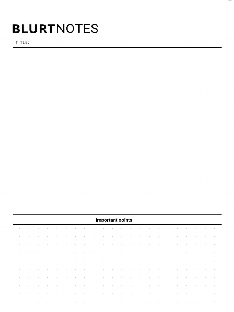 Blurt Notes | PDF