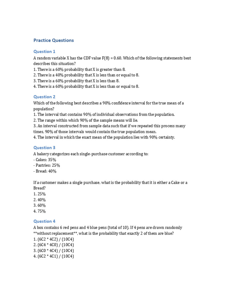 Practice Questions | PDF