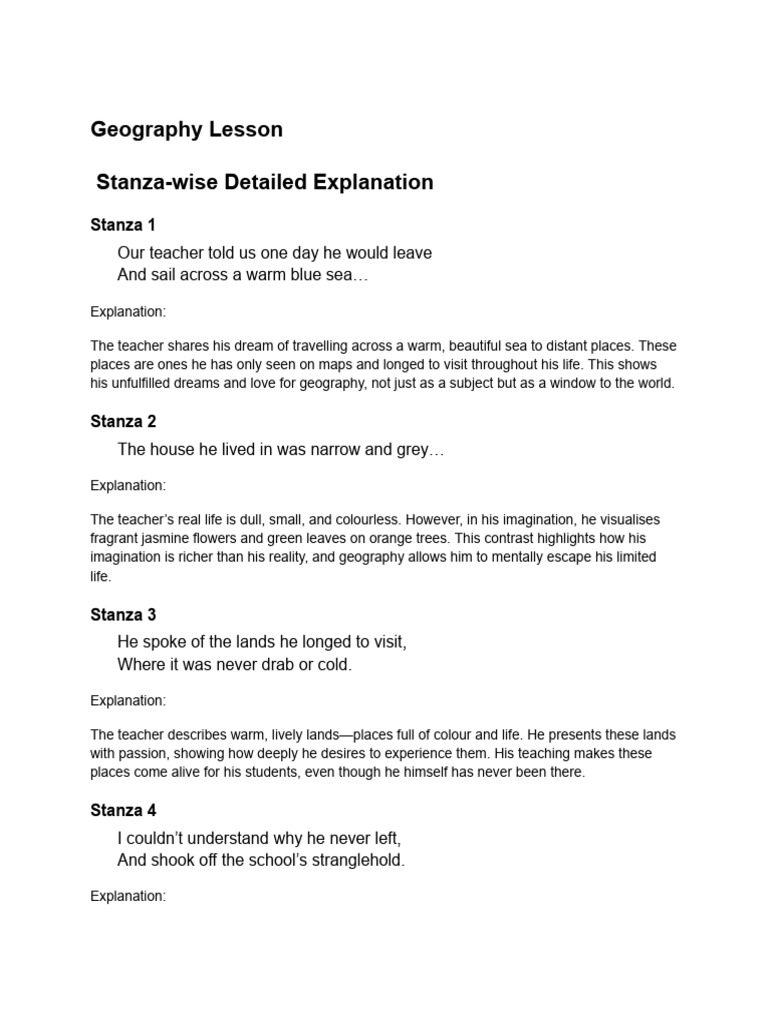 Geography Lesson Explanation | PDF