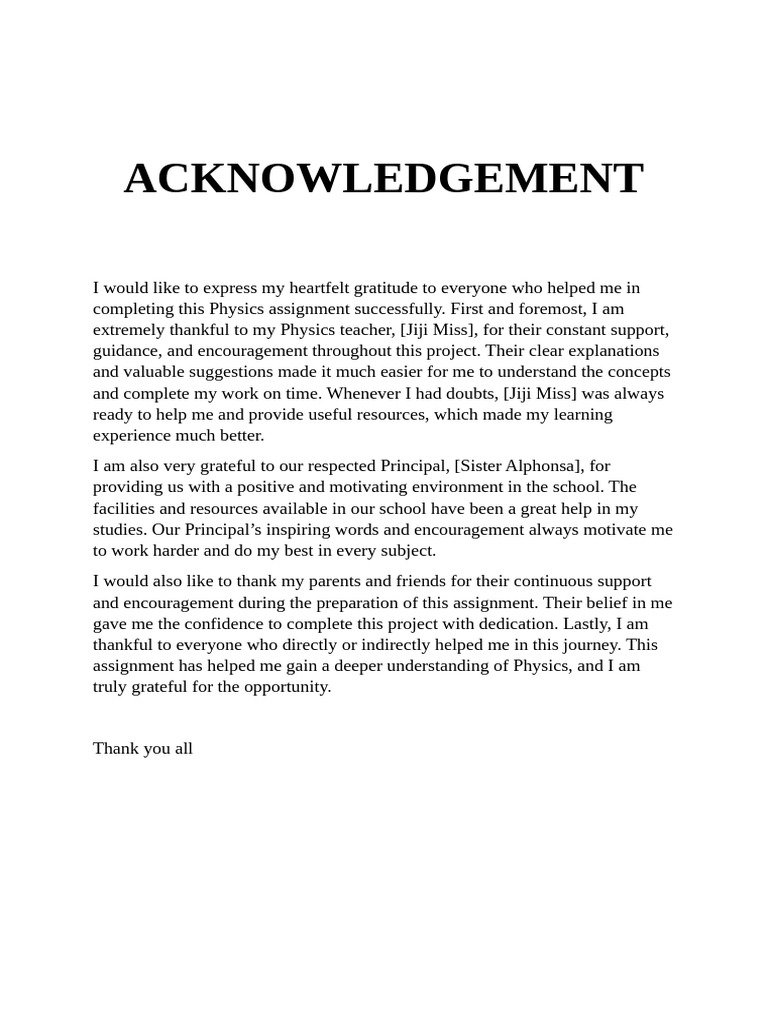 Acknowledgement | PDF
