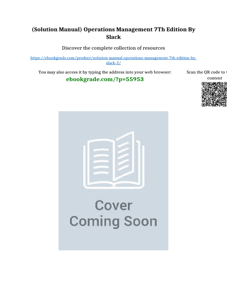 (Solution Manual) Operations Management 7th Edition by Slack Full ...