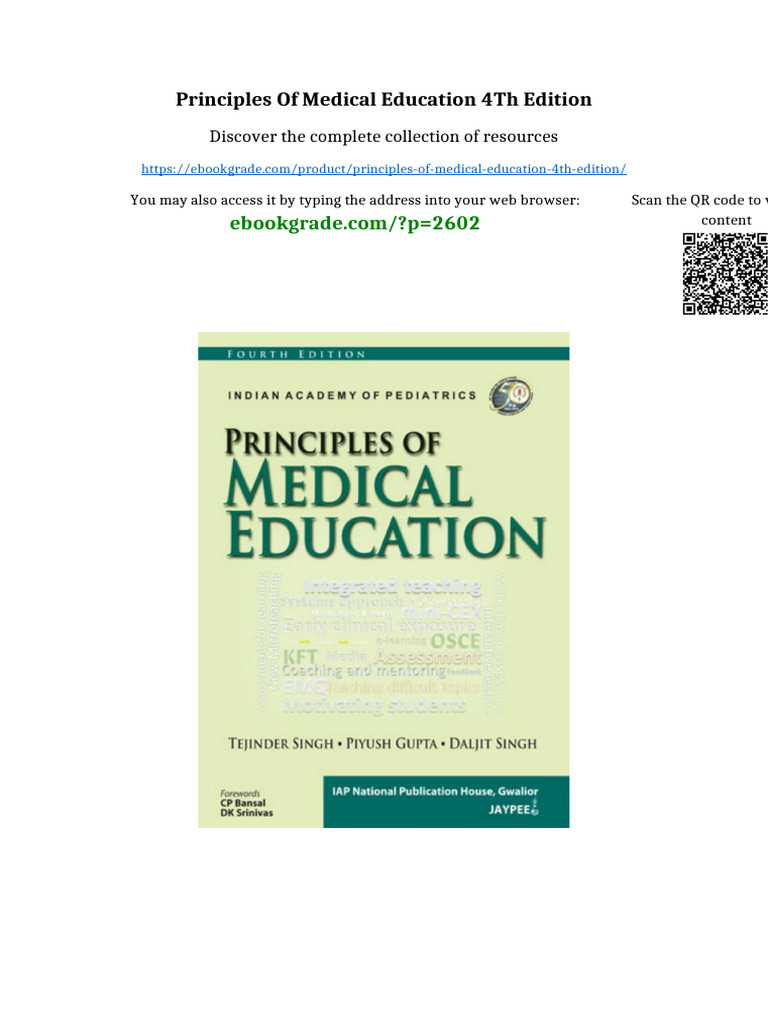 Principles of Medical Education 4th Edition Online PDF | PDF | Anglo Saxons