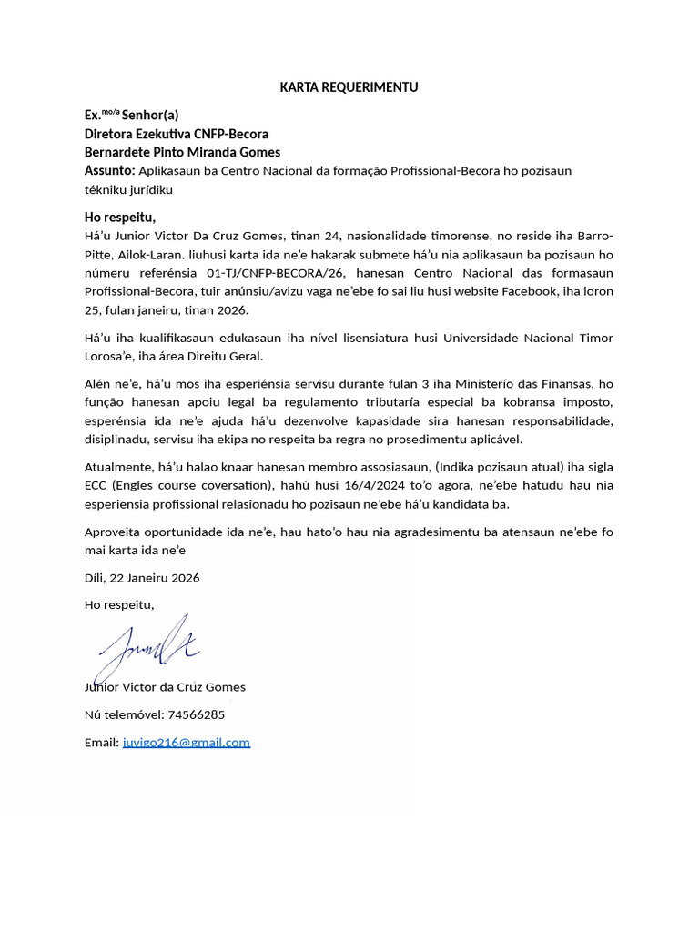 Carta de Requerimento at | PDF