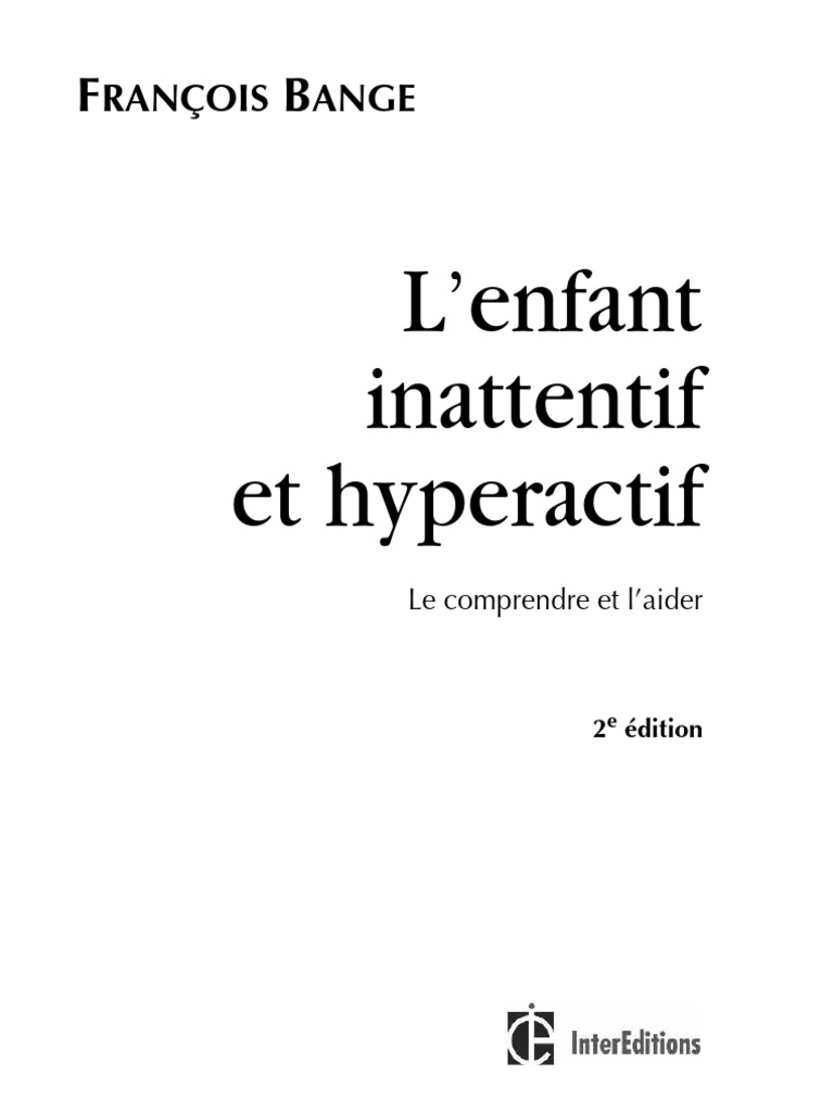L'enfant Inattentif Et Hyperactif: Rançois Ange | PDF | Trouble du ...