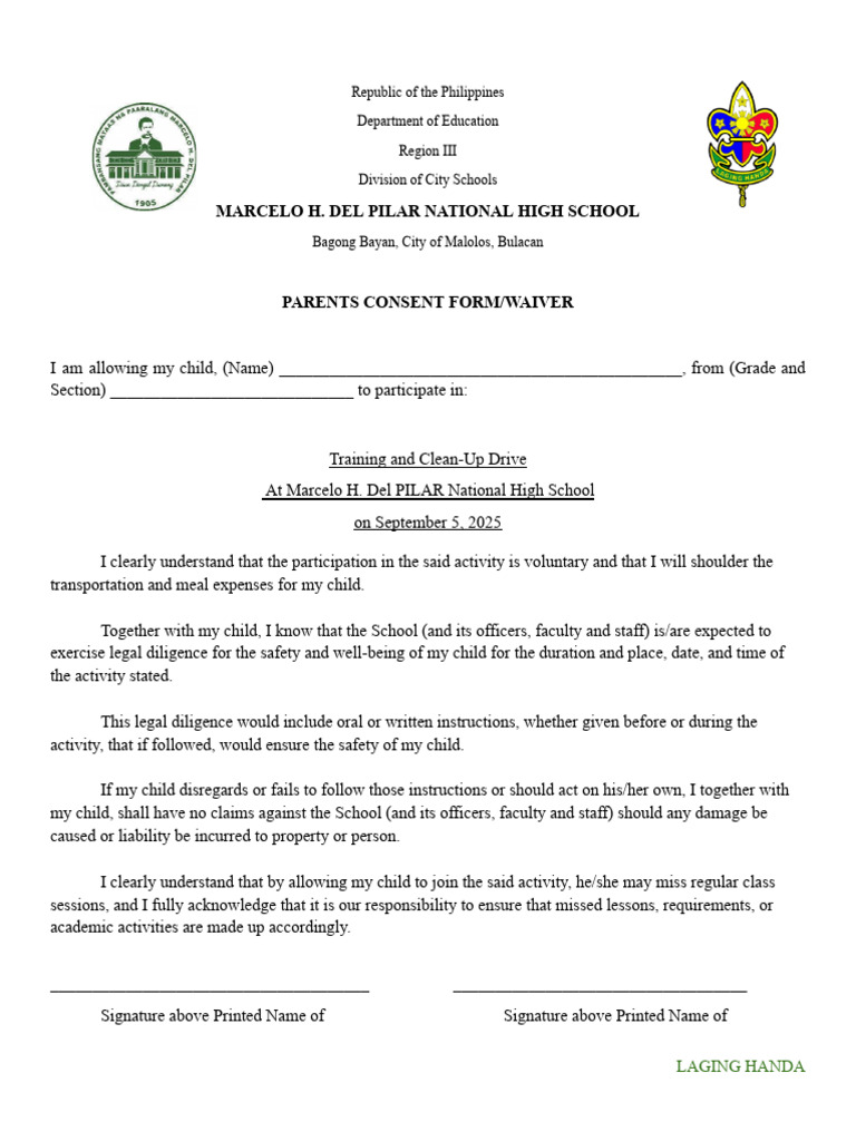 General Training Parental Consent | PDF