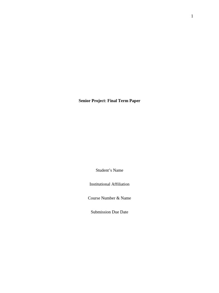 Senior Project Final Term Paper | PDF | Methodology | Qualitative Research