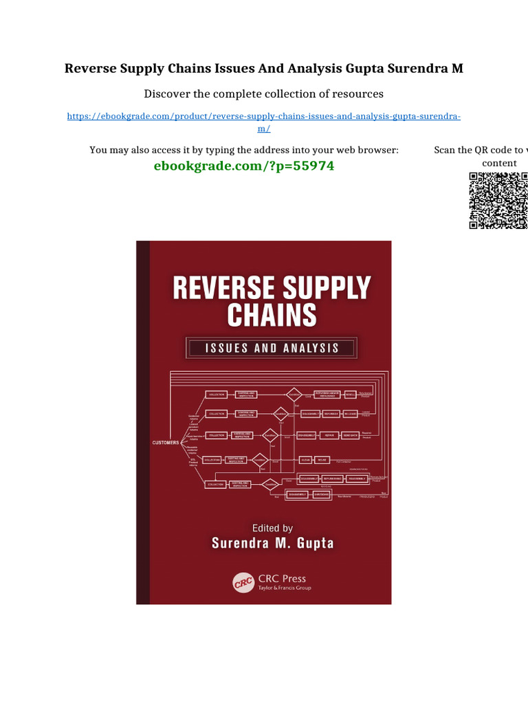 Reverse Supply Chains Issues and Analysis Gupta Surendra M Full | PDF ...