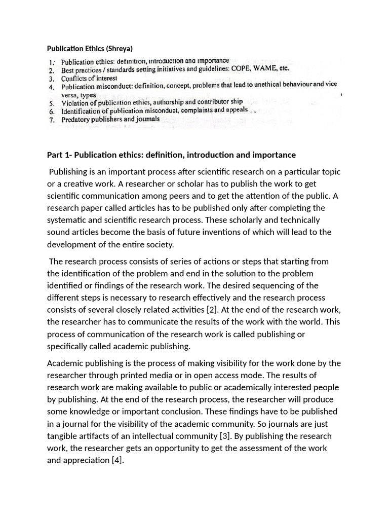 Publication Ethics Notes | PDF | Plagiarism | Academic Publishing