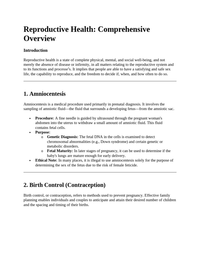 Reproductive Health | PDF | Sexually Transmitted Infection | Infertility