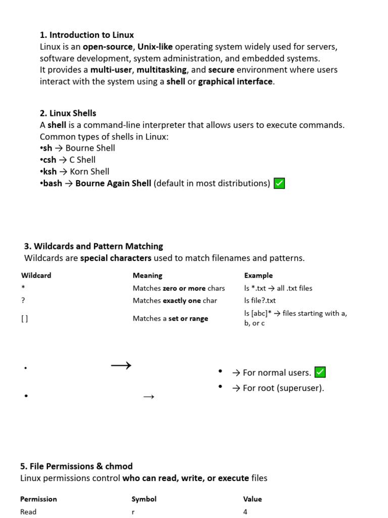 Linux Notes + PYQs | PDF | Computer File | Command Line Interface