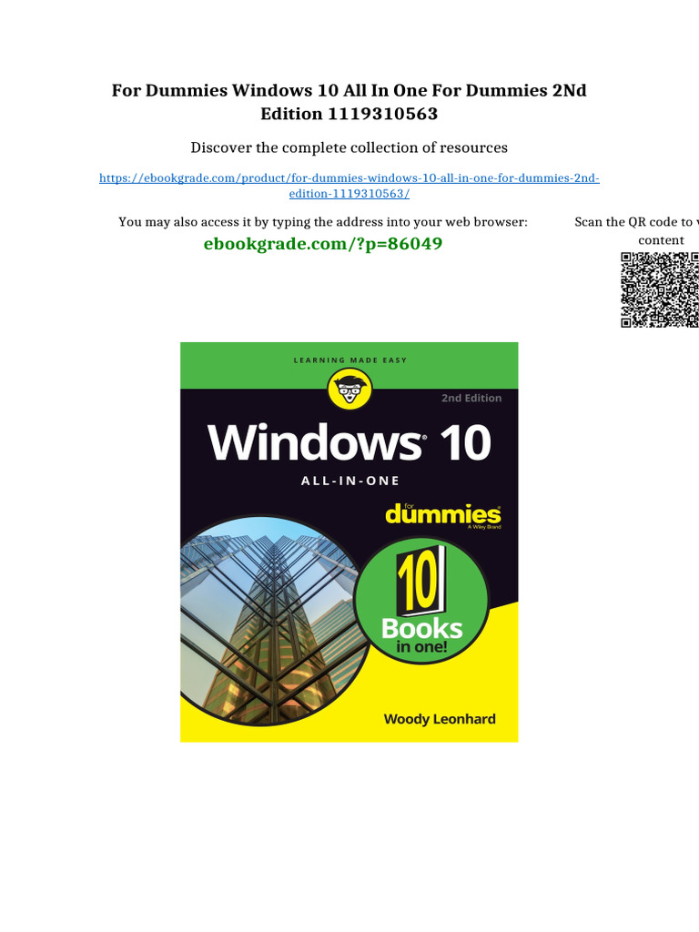 For Dummies Windows 10 All in One For Dummies 2nd Edition 1119310563 ...