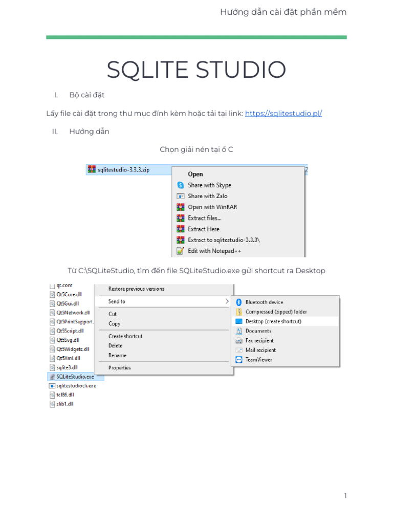 Huong Dan Cai Dat Sqlite Studio | PDF