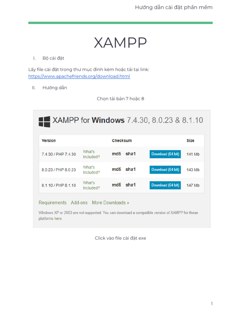 Huong Dan Cai Dat Xampp | PDF