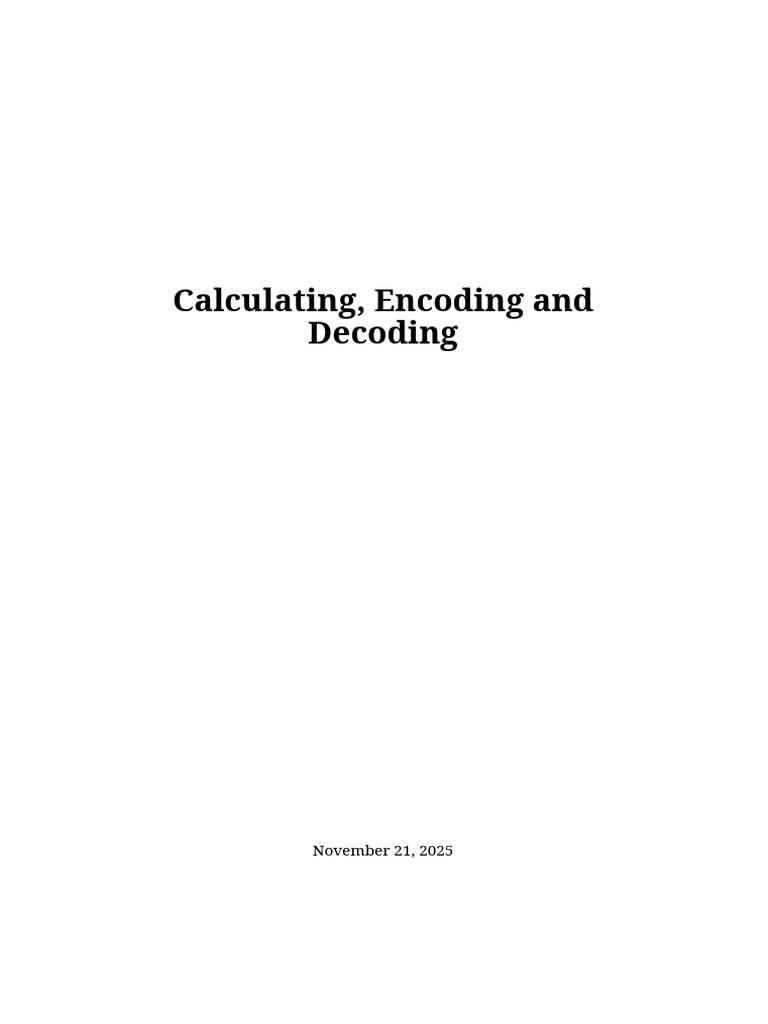 Calculating Encoding and Decodin | PDF | Code | Multiplication