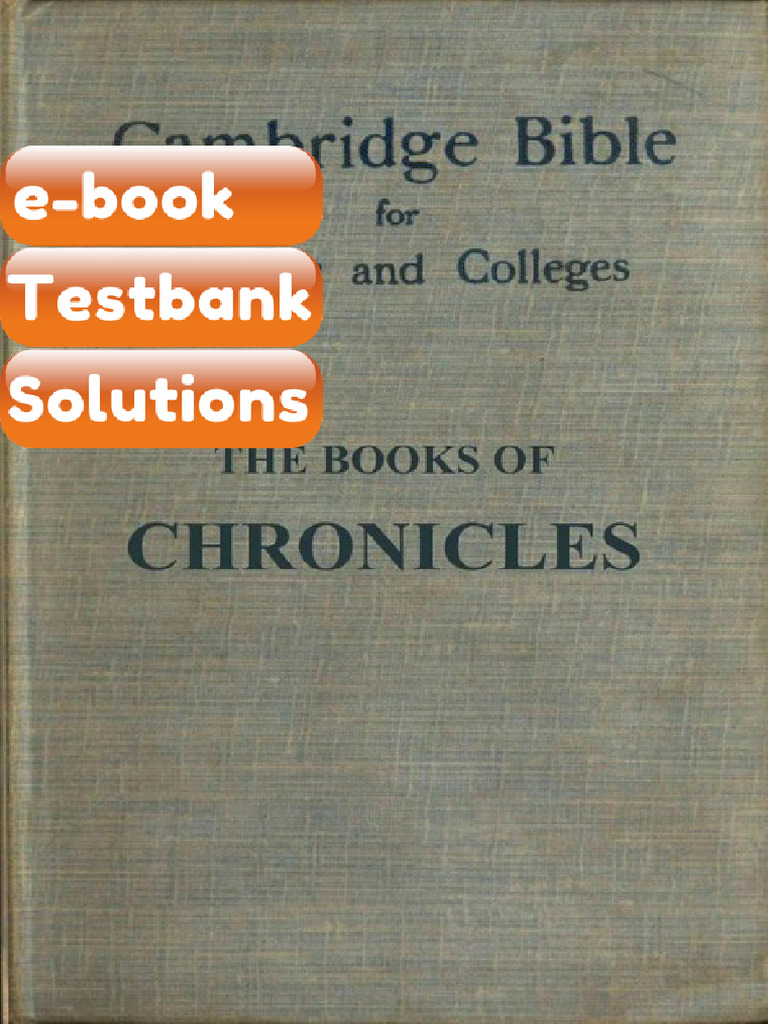 Ebook & Testbank The Books of Chronicles W A L Elmslie | PDF ...
