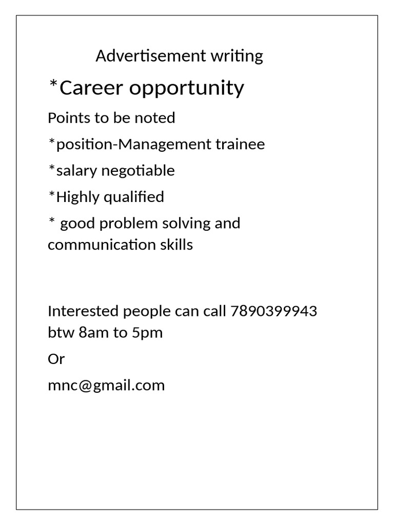 Advertisement Writing | PDF