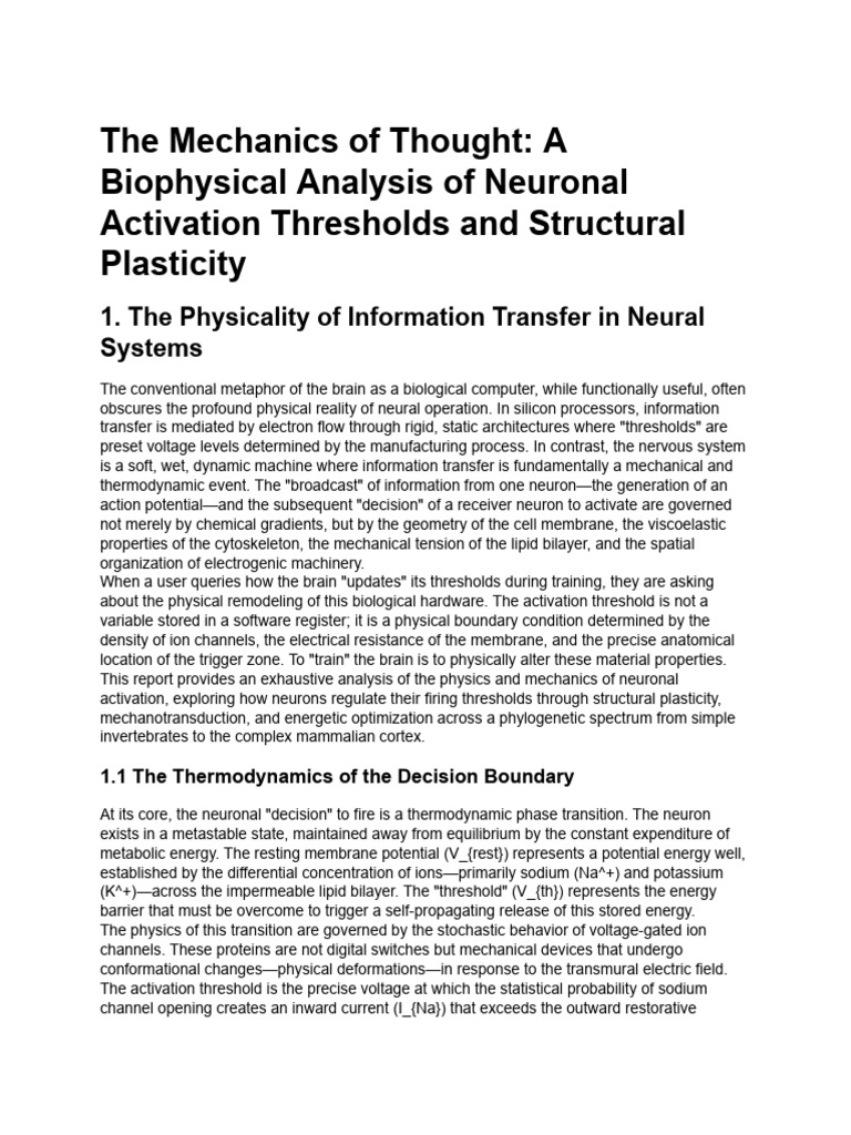 Brain Learning - Biophysical Mechanisms Explained | PDF | Action ...