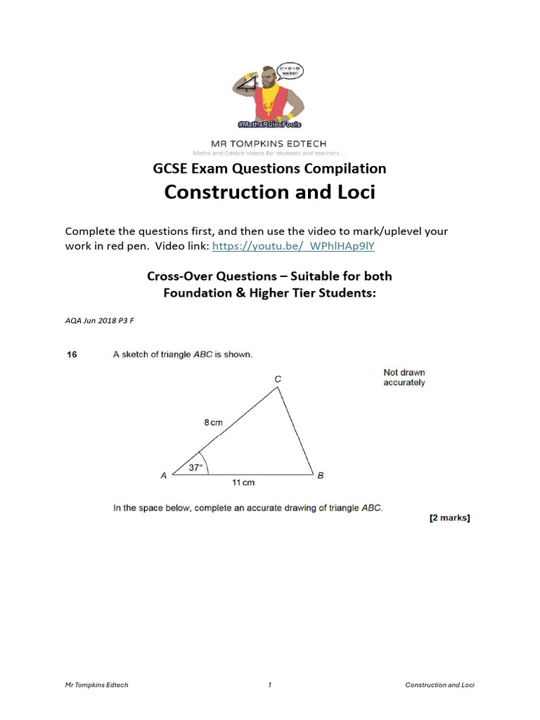 Exam Question Compilation - Loci and Construction 2 | PDF