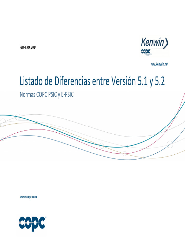 COPC 2014 Diferencias Entre Las Versiones 5.1 y 5.2 Normas PSIC E-PSIC ...