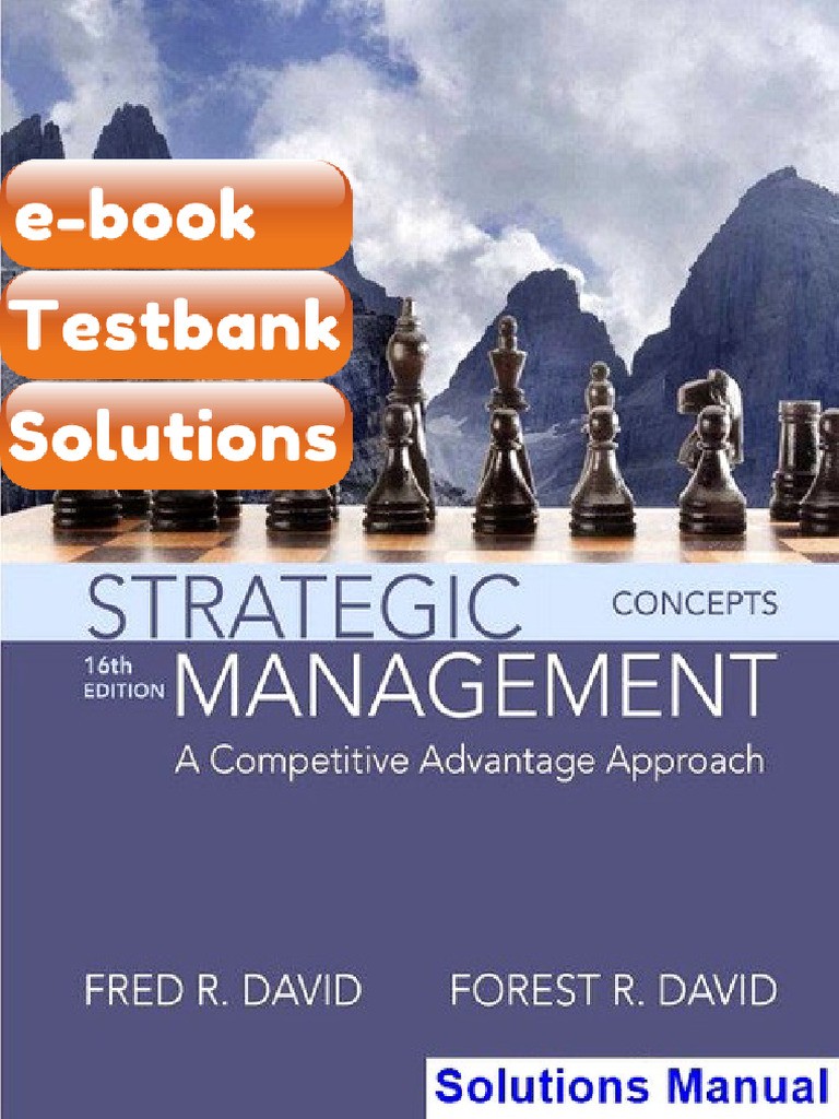 Strategic Management a Competitive Advantage Approach Concepts 16th ...