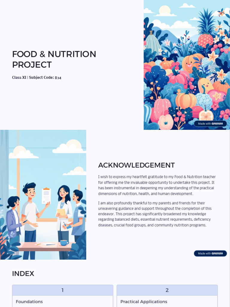 Food and Nutrition Project | PDF | Foods | Nutrition