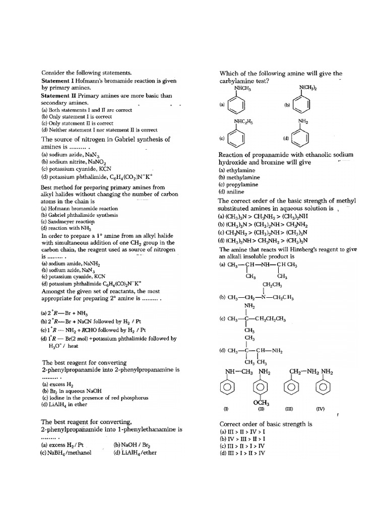 30 Nov Amines Assignment 2023-1 | PDF