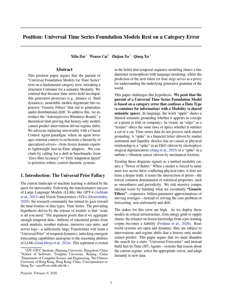 2602.05287v1 | PDF | Time Series | Forecasting