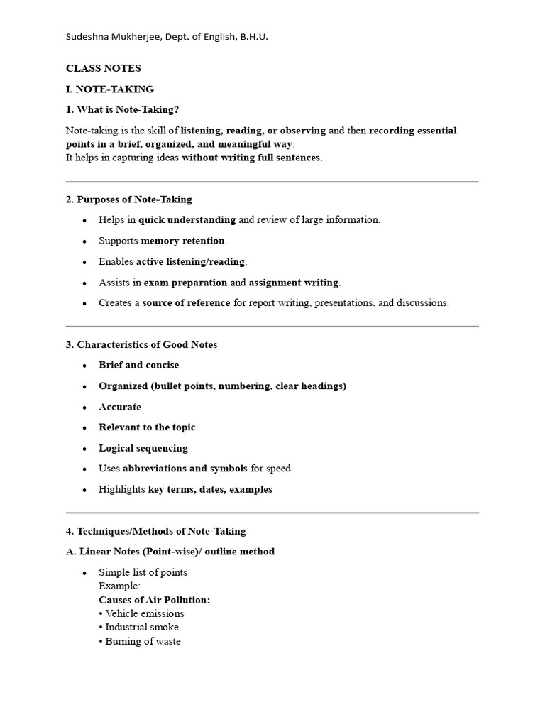NOTE TAKING AND REPORT WRITING (1)_260120_124714 | PDF | Human ...