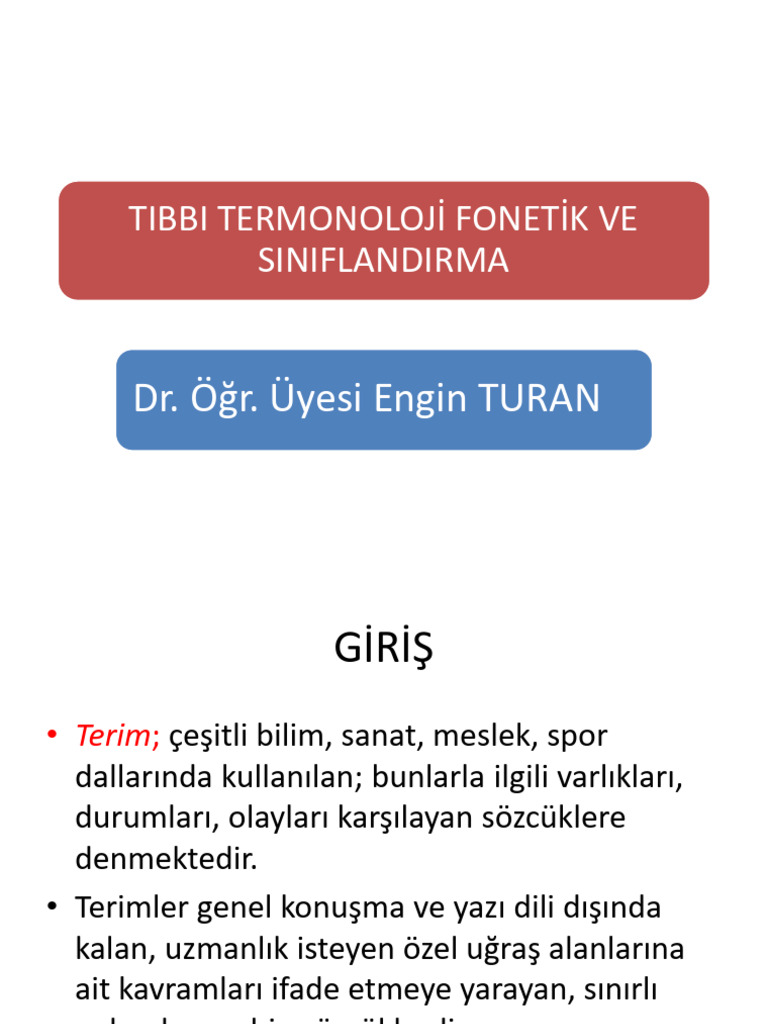 Termi̇noloji̇ Slayt | PDF