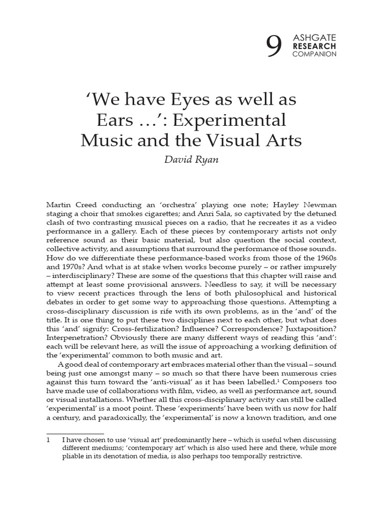 ‘We Have Eyes as Well as Ears…’: Experimental Music and the Visual Arts ...