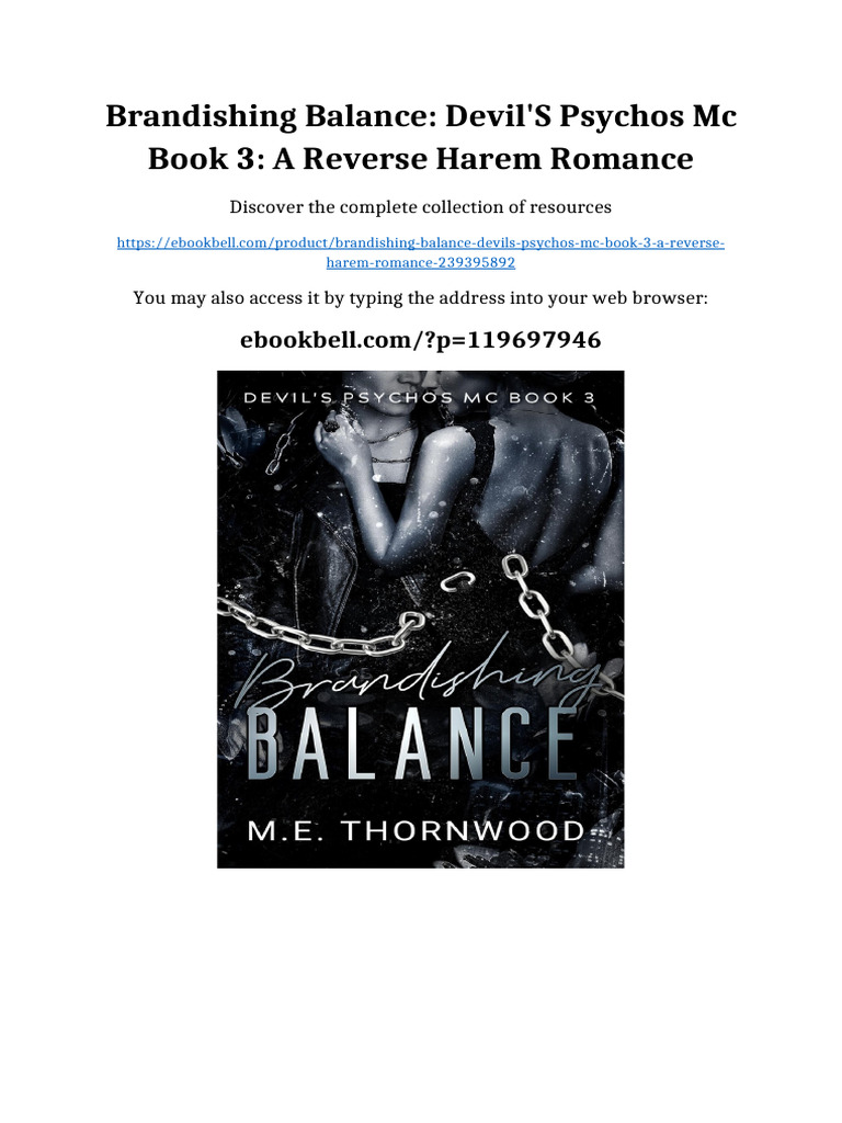 Brandishing Balance: Devil's Psychos MC Book 3: a Reverse Harem Romance ...