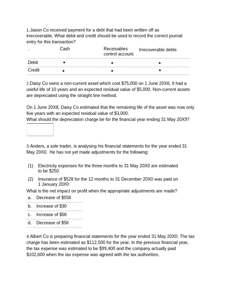 F3 Mock 3 | PDF | Debits And Credits | Balance Sheet