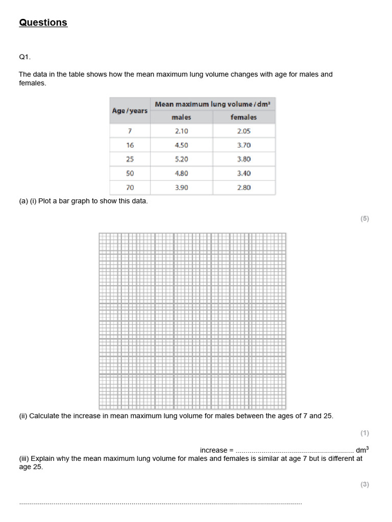 Gas Exchange Practice Worksheet | PDF | Breathing | Respiratory System
