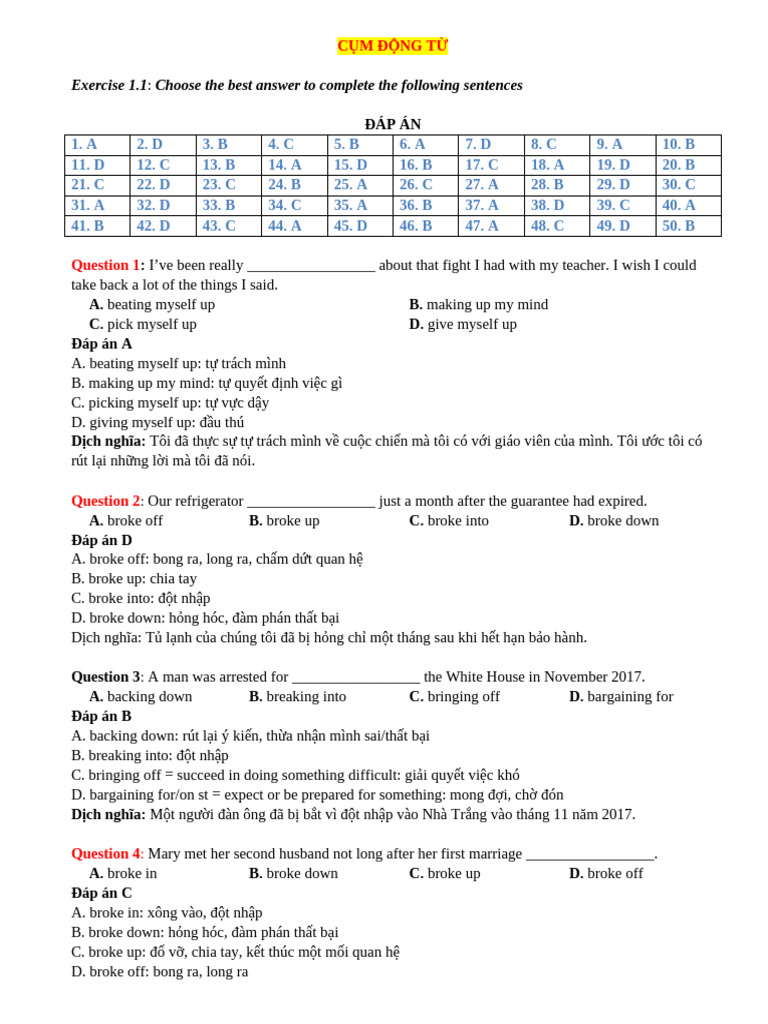 Exercise 1.1 KEY | PDF