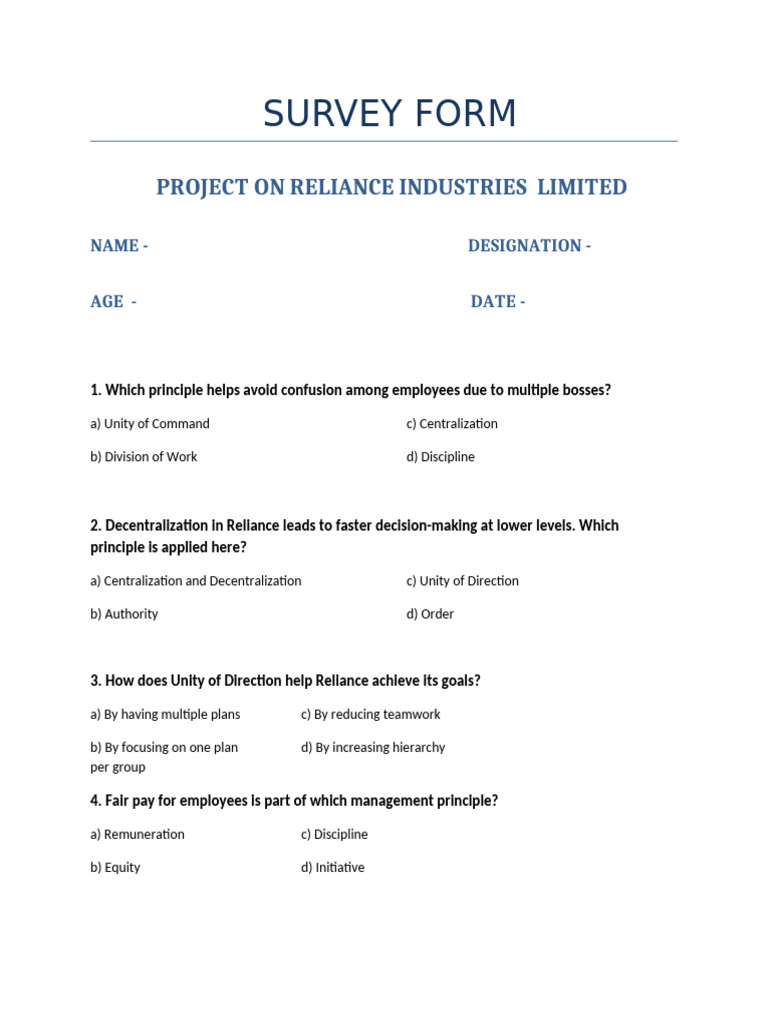 Survey Form | PDF