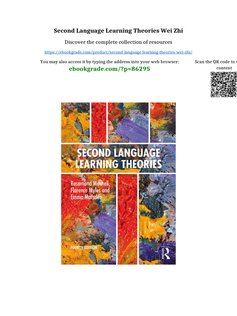Second Language Learning Theories Wei Zhi Full Access | PDF