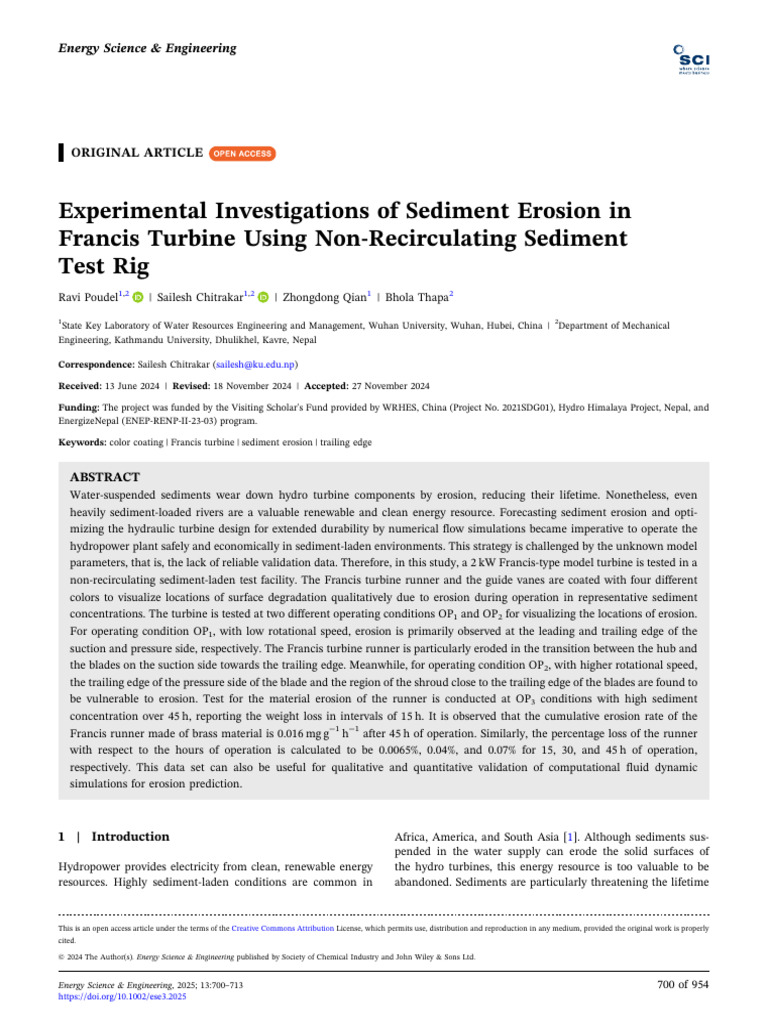 Experimental Investigations of Sediment Erosion in | PDF | Pump | Flow ...