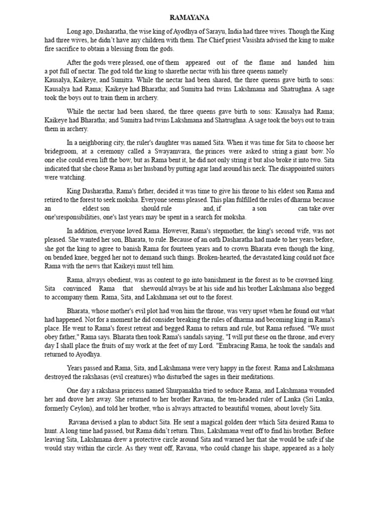 RAMAYANA | PDF | Sita | Rama