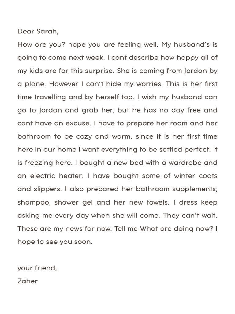 Dear Sarah, How Are | PDF