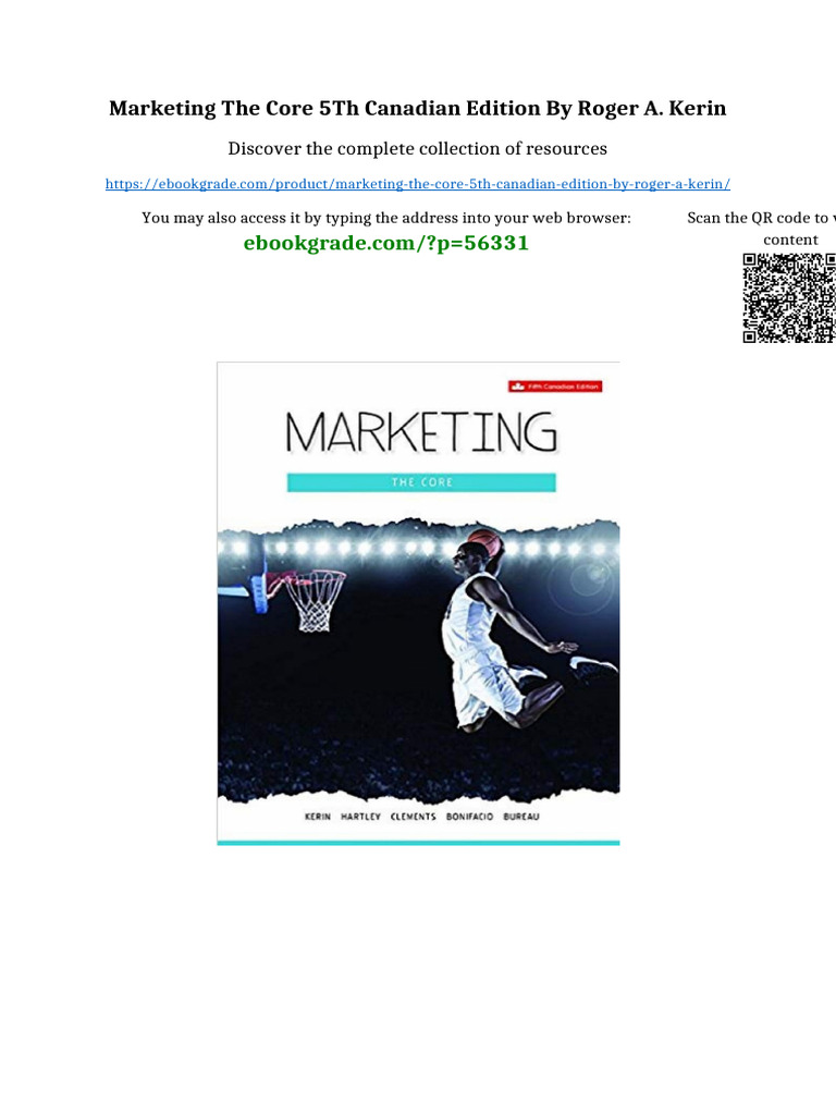 Marketing The Core 5th Canadian Edition by Roger A. Kerin
