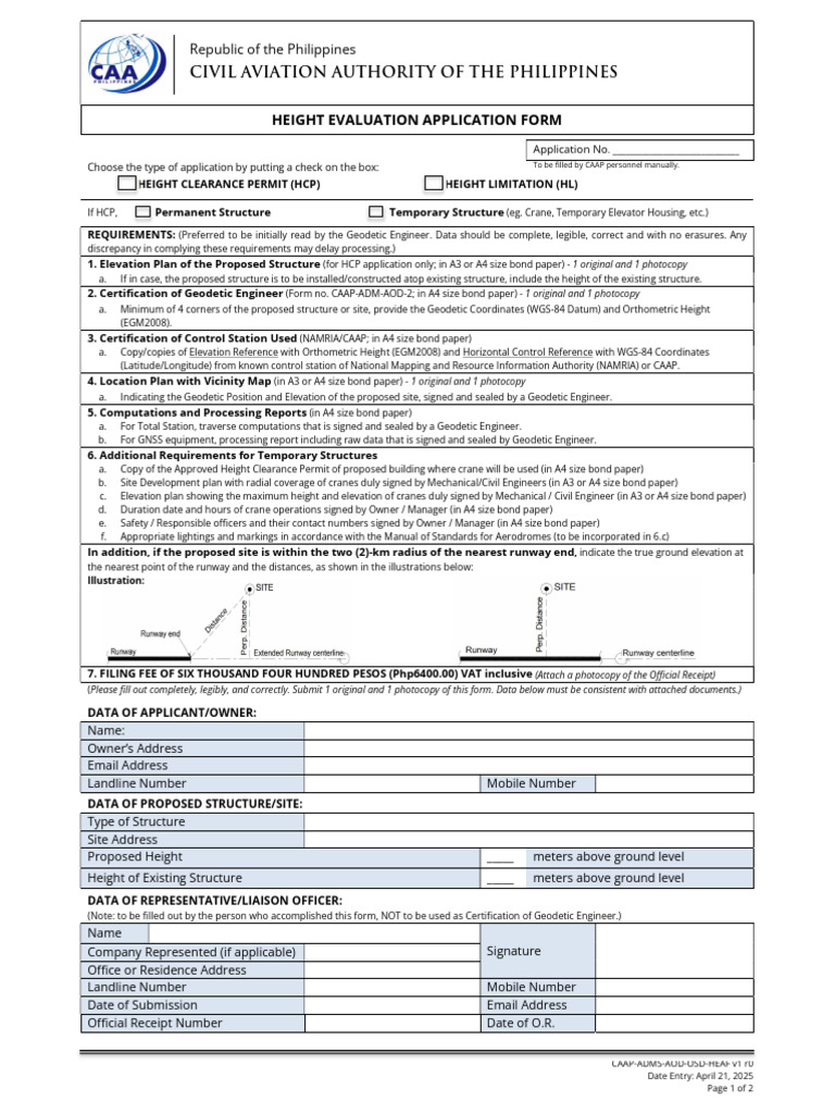 Height Evaluation Form BLANK | PDF | Geodesy | Geographical Technology